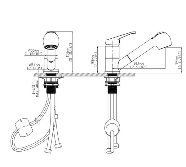 CR17070 Schwarze Küchenarmatur
