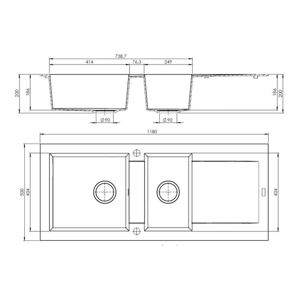 BALSA 2 Becken Granitspüle