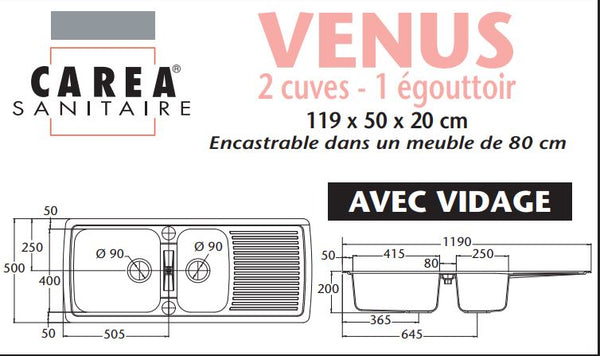 Venus 2 Becken Einbauspüle